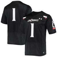 Men's Under Armour #1 Black Cincinnati Bearcats Logo Replica Football Jersey