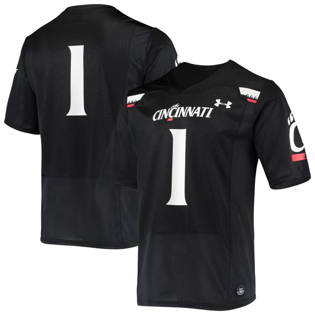 Under Armour #1 Cincinnati Bearcats Logo Replica Maillot de football pour homme Noir