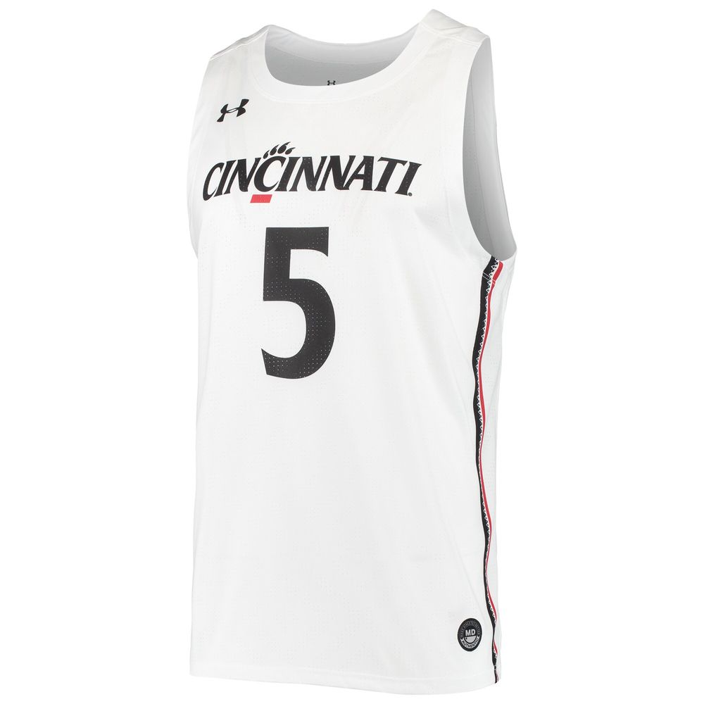 Men's Under Armour White Cincinnati Bearcats Replica Basketball Jersey