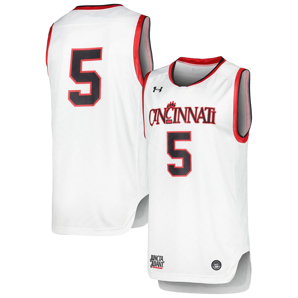 Maillot de basket-ball réplique Under Armour Cincinnati Bearcats blanc pour homme