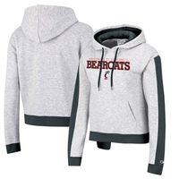 Women's Champion Heathered Gray Cincinnati Bearcats Tri-Blend Boxy Cropped Pullover Hoodie