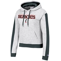 Women's Champion Heathered Gray Cincinnati Bearcats Tri-Blend Boxy Cropped Pullover Hoodie