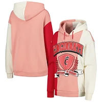 Sweat à capuche colorblock Gameday Couture pour femme, Temple de la renommée des Bearcats Cincinnati, rouge