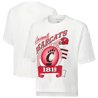 T-shirt blanc Pressbox pour femmes des Bearcats de Cincinnati Rock & Roll Slub