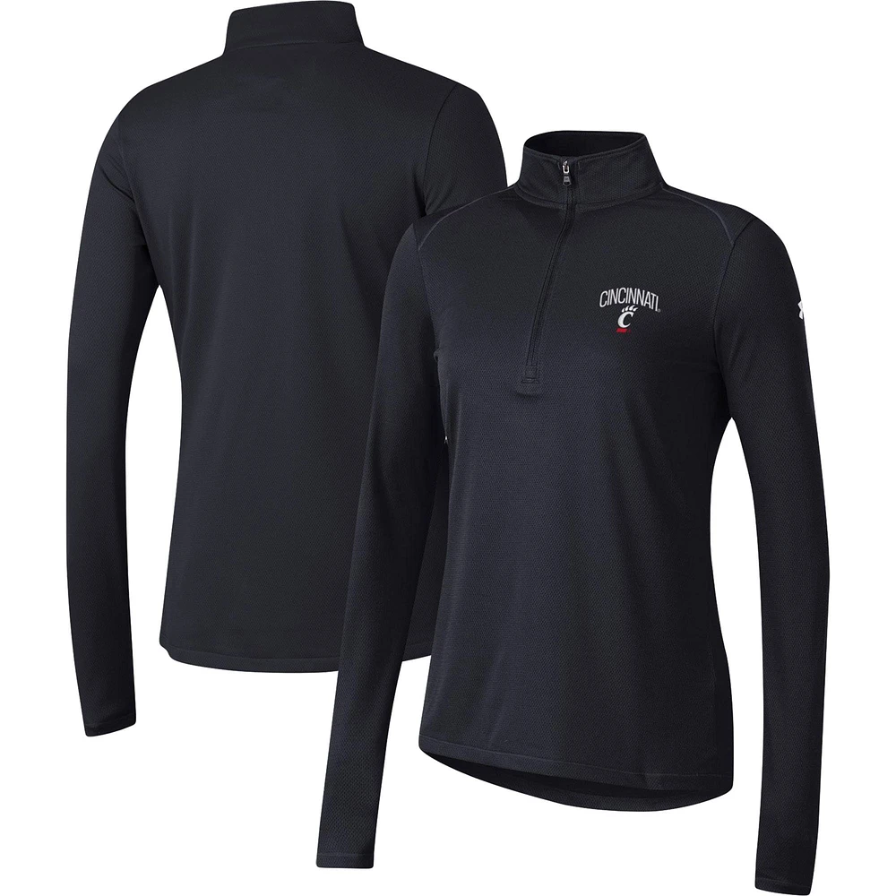 Women's Under Armour  Black Cincinnati Bearcats Tech Mesh Quarter-Zip Top