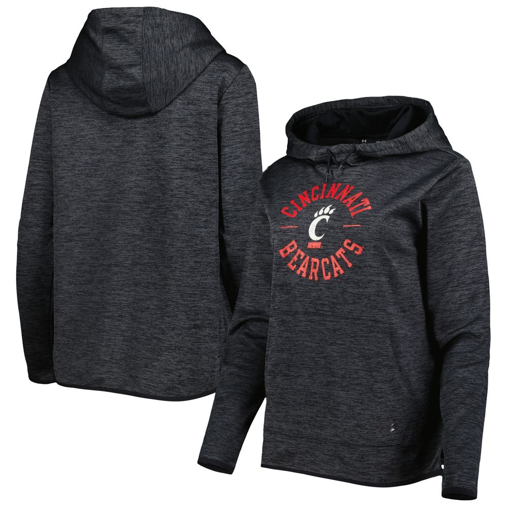 Women's Under Armour Heathered Black Cincinnati Bearcats Fleece Pullover Hoodie