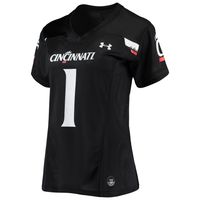 Women's Under Armour #1 Black Cincinnati Bearcats Replica Football Jersey