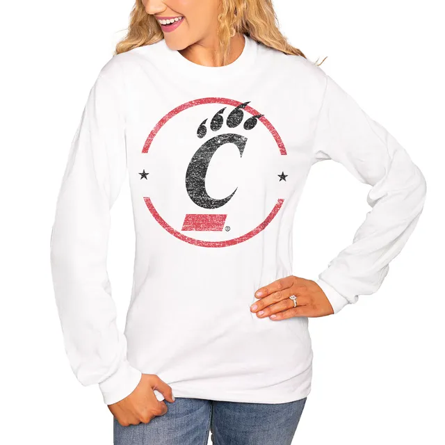 Women's Charcoal Cincinnati Bearcats End Zone Boyfriend T-Shirt