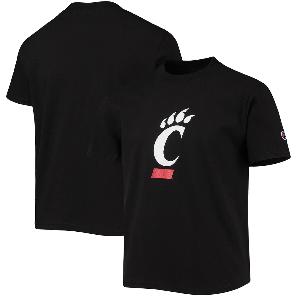 T-shirt à logo primaire des Bearcats de Cincinnati Champion noir pour jeunes