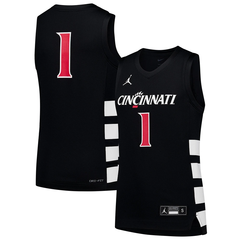 Maillot de basket-ball réplique Jordan Brand #1 noir pour jeunes des Bearcats Cincinnati