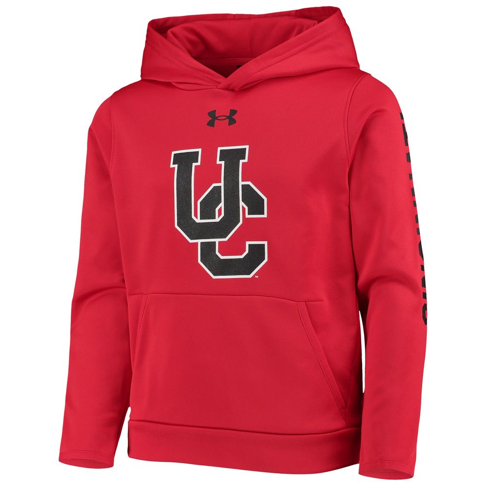 Youth Under Armour Red Cincinnati Bearcats Fleece 2-Hit Pullover Hoodie