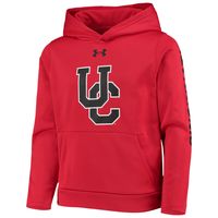 Youth Under Armour Red Cincinnati Bearcats Fleece 2-Hit Pullover Hoodie