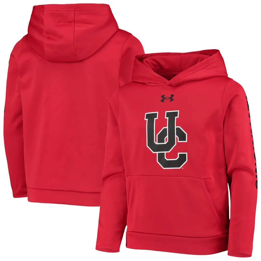 Pull à capuche rouge Under Armour Cincinnati Bearcats Fleece 2-Hit pour enfant