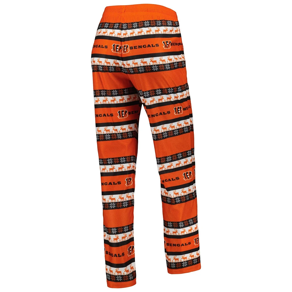 FOCO Noir Cincinnati Bengals Wordmark Ugly Ensemble de pyjama pour femme