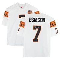 Maillot blanc dédicacé Mitchell & Ness Legacy des Bengals de Cincinnati par Boomer Esiason