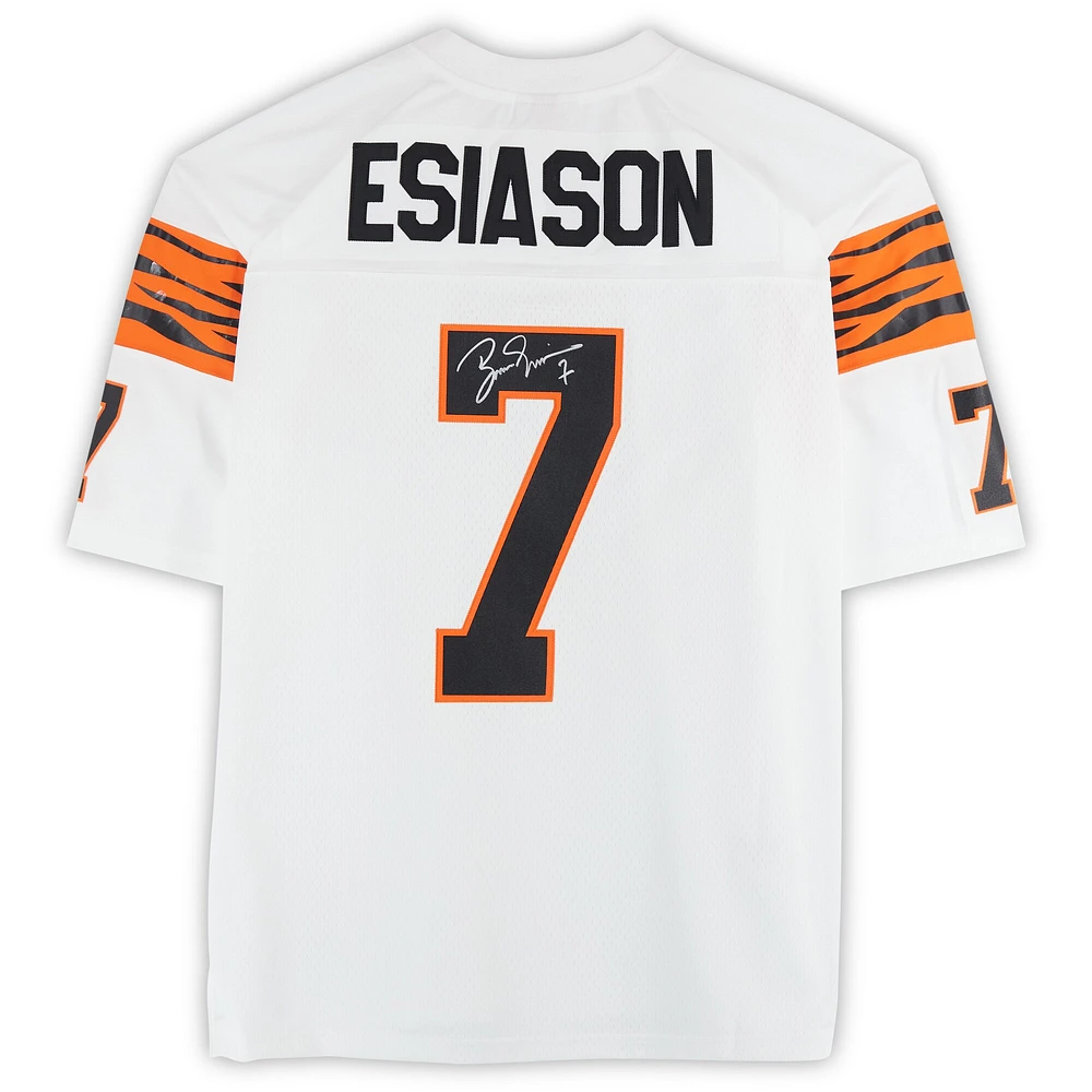 Maillot blanc dédicacé Mitchell & Ness Legacy des Bengals de Cincinnati par Boomer Esiason