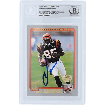 Carte de recrue authentifiée autographiée par les fans de Beckett de la collection Topps 2001 de Chad Johnson Cincinnati Bengals #340