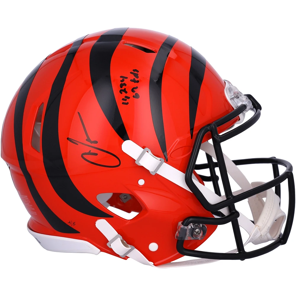 Chad Johnson Cincinnati Bengals Autographed Riddell Speed Authentic Helmet with Multiple Inscriptions - Limited Edition of 5