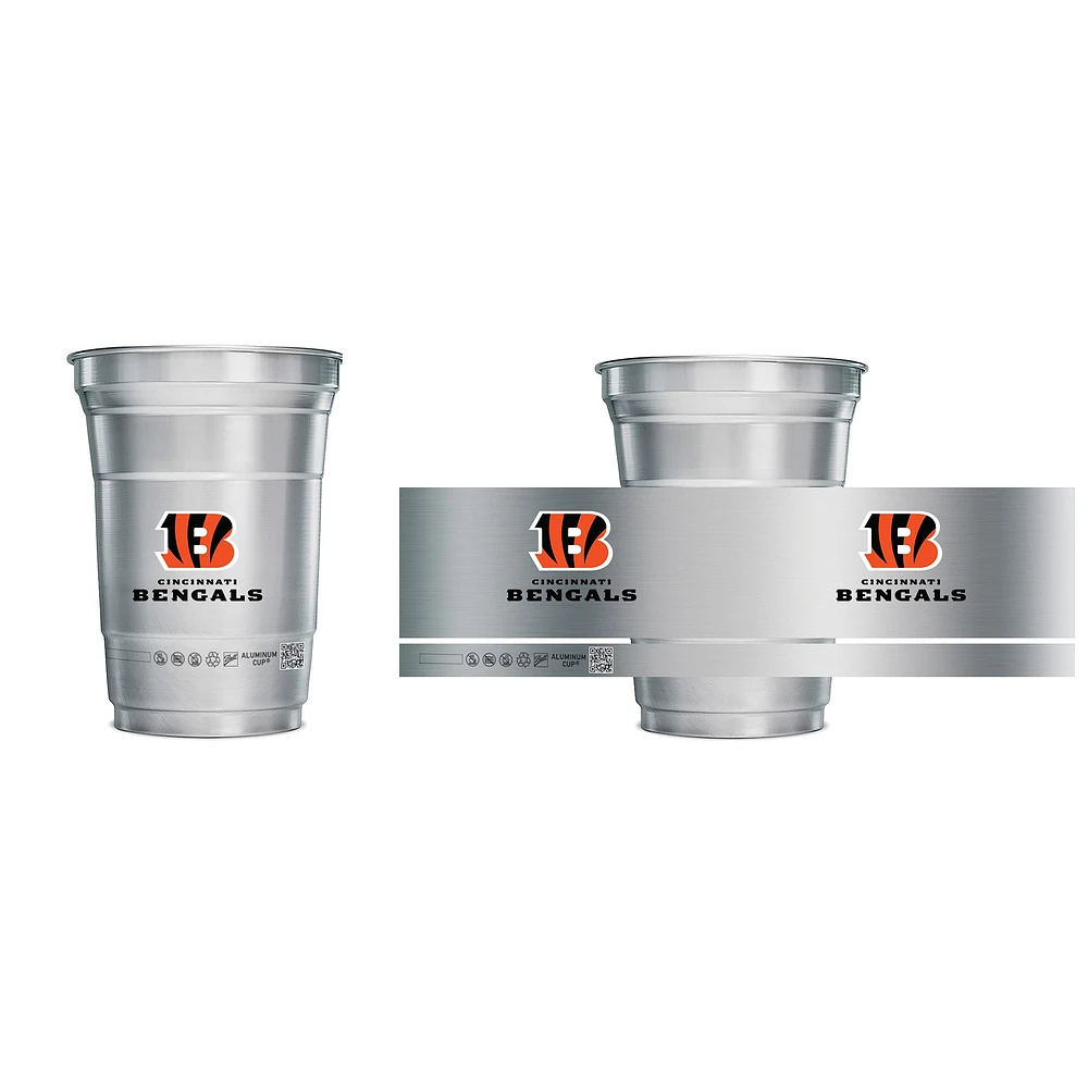 Bengals de Cincinnati, paquet de 15, 16 oz. Ensemble de gobelets en aluminium à bille