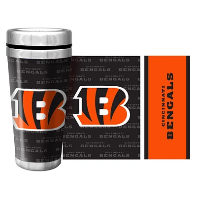 Bengals de Cincinnati 16oz. Tasse de voyage avec papier peint complet