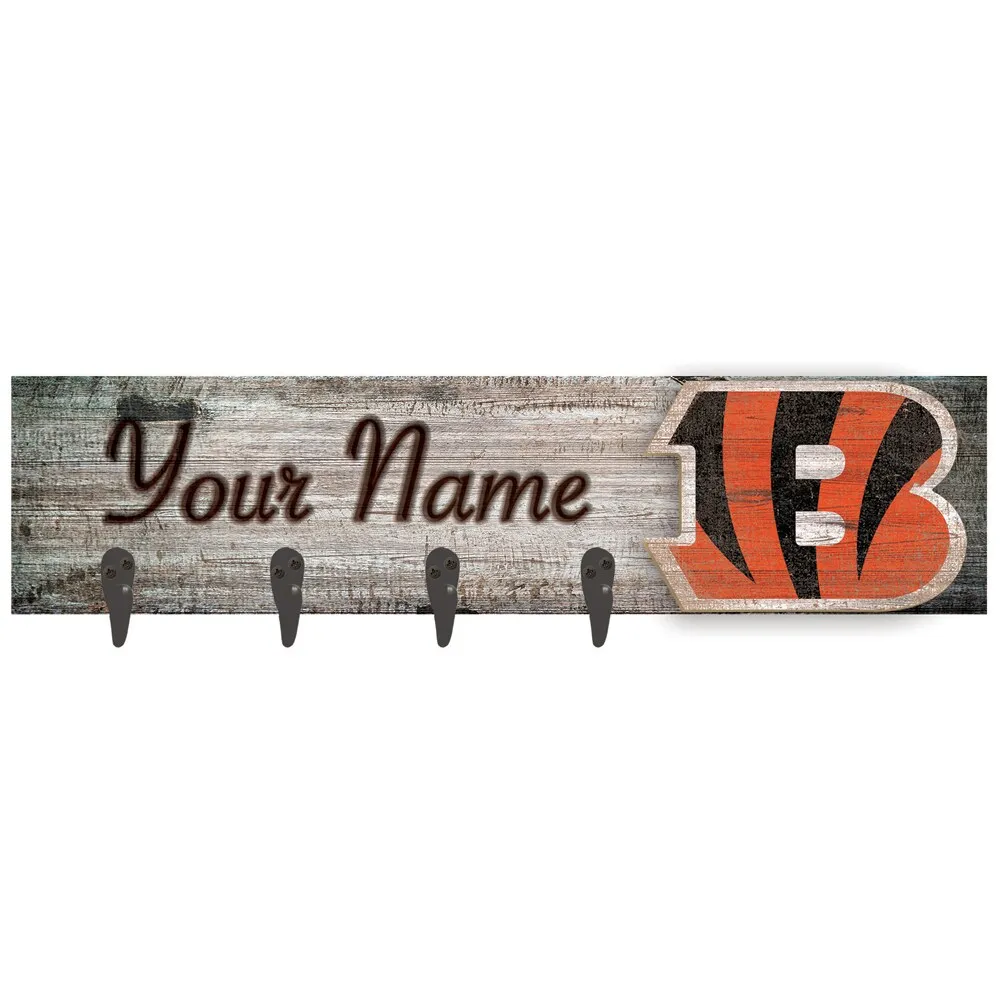 Lids Cincinnati Bengals 24 x 6 Personalized Mounted Coat Hanger