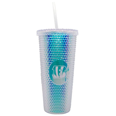 Cincinnati Bengals 24oz. Iridescent Studded Travel Tumbler with Straw