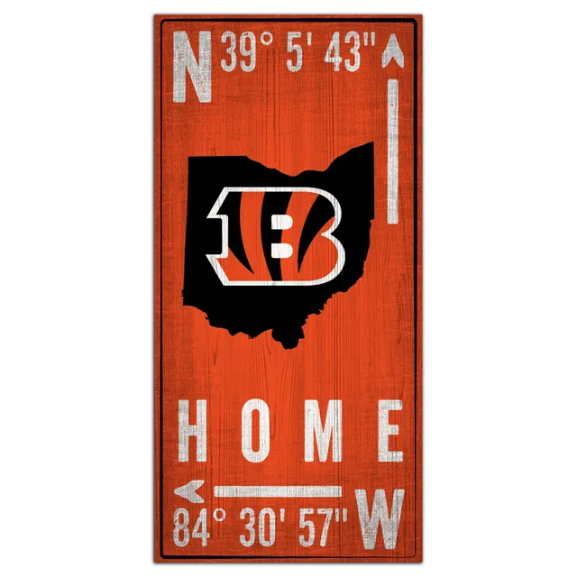 Cincinnati Bengals 17 x 26 Coordinates Sign