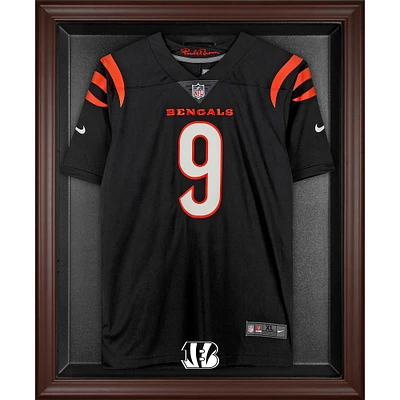 Vitrine de présentation du maillot avec logo encadré marron des Bengals de Cincinnati
