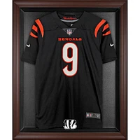 Vitrine de présentation du maillot avec logo encadré marron des Bengals de Cincinnati
