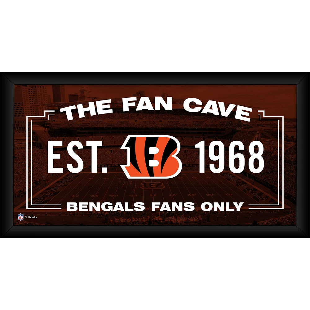 Cincinnati Bengals Framed 10" x 20" Fan Cave Collage