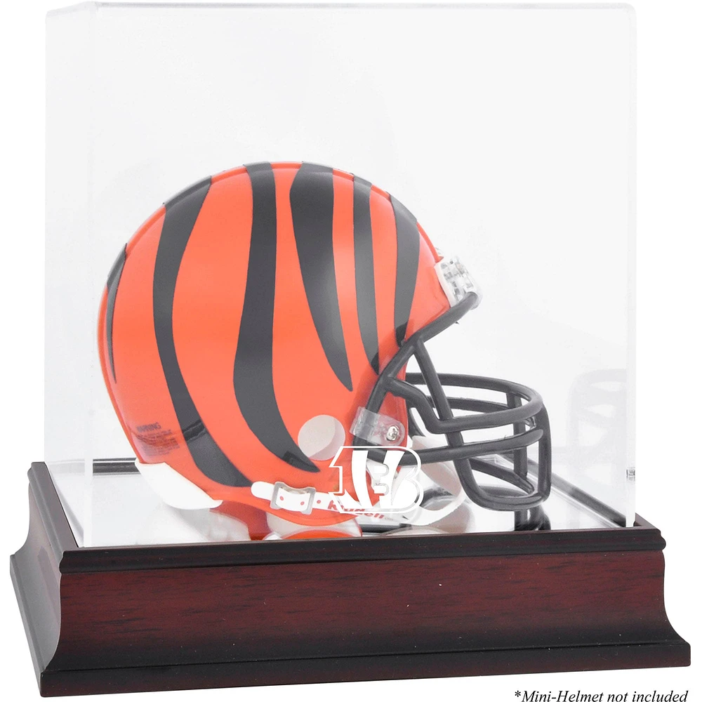 Cincinnati Bengals Mahogany Logo Mini Helmet Display Case