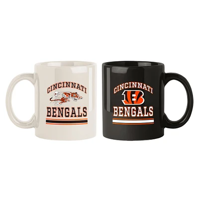 Lot de deux tasses colorées de 15 oz des Bengals de Cincinnati