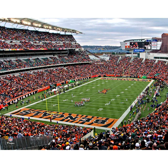 Evan McPherson Cincinnati Bengals Unsigned Kicks in Snow Photograph