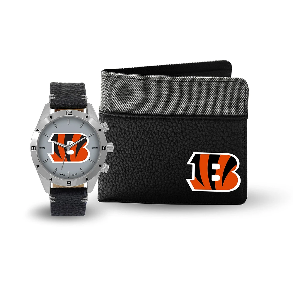 Coffret cadeau montre et portefeuille des Bengals de Cincinnati