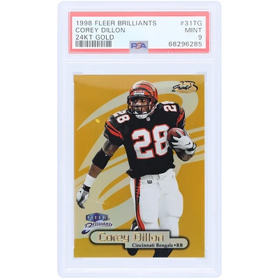 Corey Dillon Cincinnati Bengals 1998 Fleer Brilliants 24K Gold #31TG #6/24 PSA Authentifié 9 Cartes