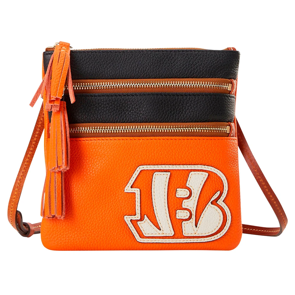 Dooney & Bourke Cincinnati Bengals Infield Triple Zip Crossbody Purse