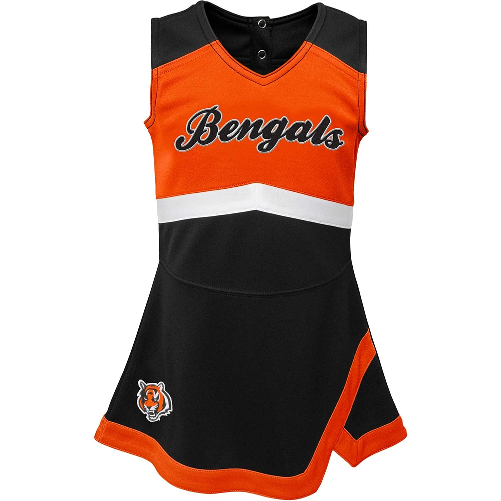 Girls Infant Black Cincinnati Bengals Cheer Captain Jumper Dress