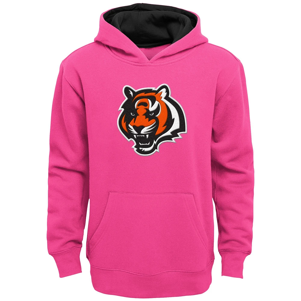 Girls Youth Pink Cincinnati Bengals Prime Pullover Hoodie