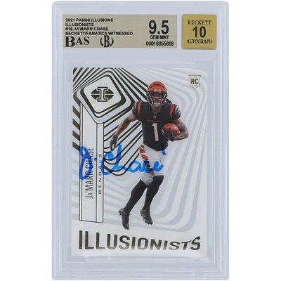 Ja'Marr Chase Cincinnati Bengals Carte de recrue autographiée 2021 Panini Illusions Illusionists #Ill-16 Beckett Fanatics Witnessed Authenticated 9.5/10 Rookie