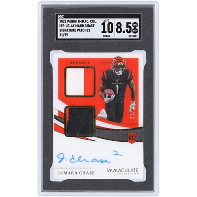 Carte de recrue authentifiée 8,5/10 Panini Immaculate Collection Signature Patches Dual 3 Color Relic #ISP-JC #31/99 SGC Chase Cincinnati Bengals autographiée 2021