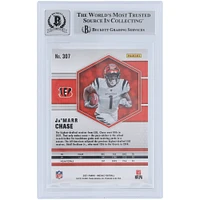 Carte de recrue 9/10 authentifiée signée Ja'Marr Chase Cincinnati Bengals 2021 Panini Mosaic #307 Beckett Fanatics Witnessed