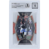 Carte de recrue Panini Select #147 Beckett 2021 autographiée par Ja'Marr Chase Cincinnati Bengals, carte de recrue authentifiée et témoin des fanatiques de Beckett