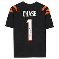 Maillot Nike noir dédicacé par Ja'Marr Chase des Bengals de Cincinnati