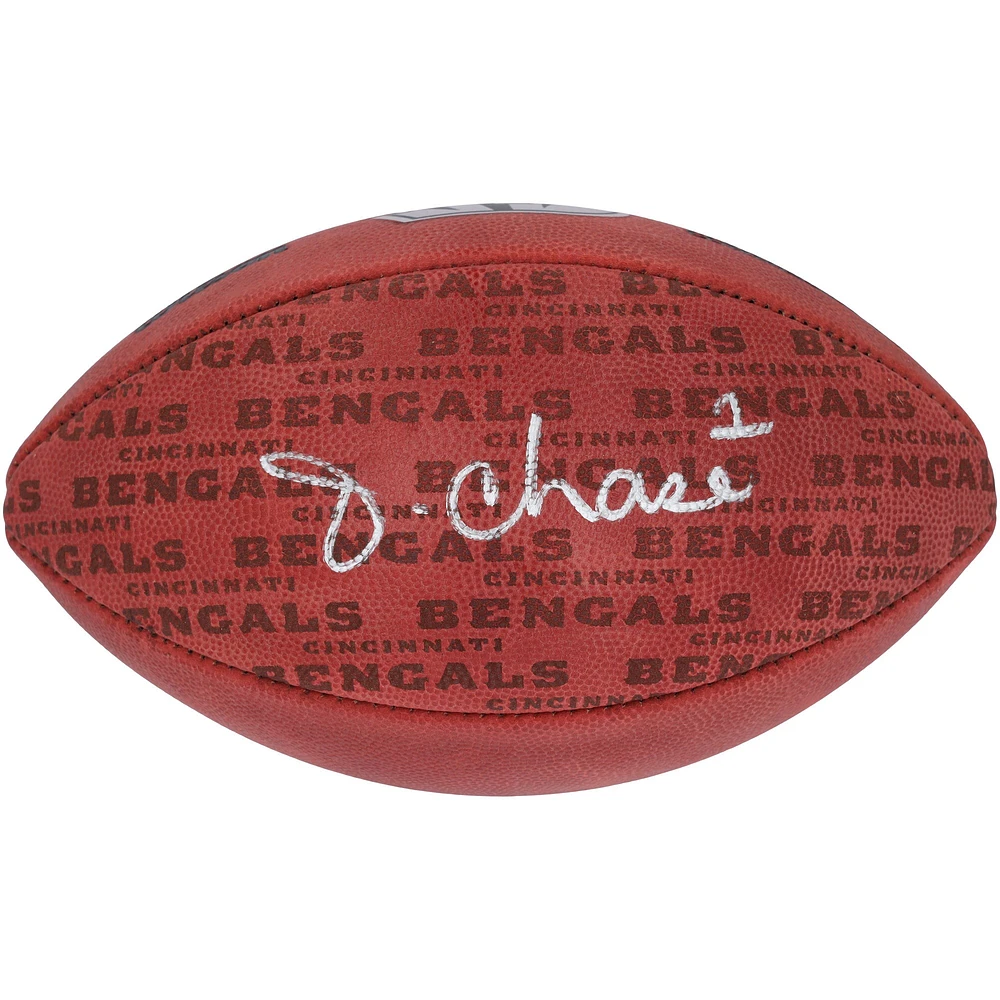 Ballon de football autographié Duke Showcase de Ja'Marr Chase Cincinnati Bengals