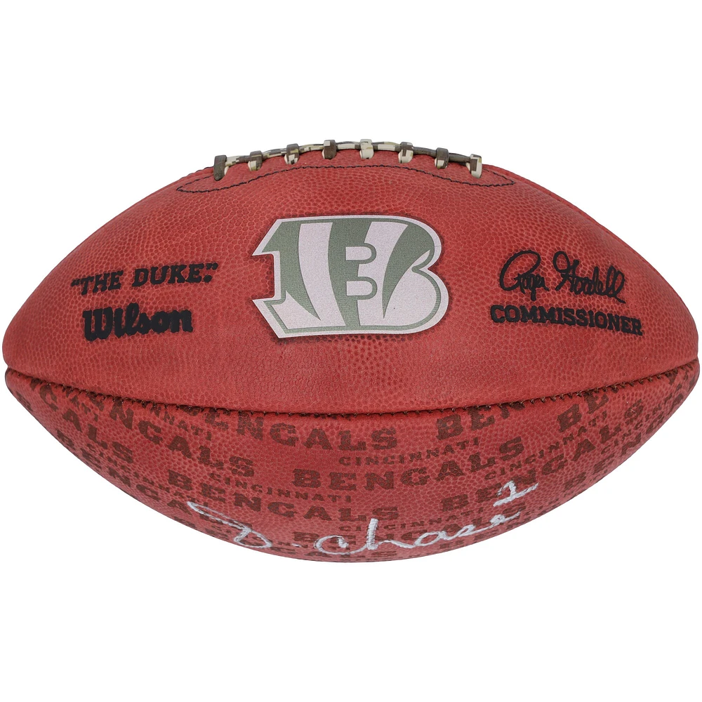 Ballon de football autographié Duke Showcase de Ja'Marr Chase Cincinnati Bengals