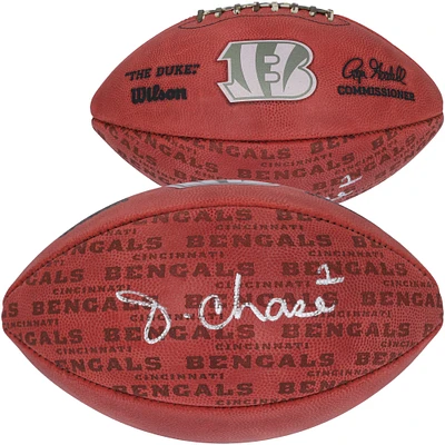 Ballon de football autographié Duke Showcase de Ja'Marr Chase Cincinnati Bengals