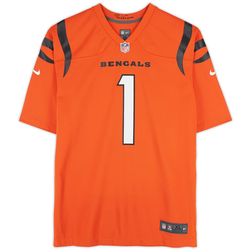 Ja'Marr Chase Cincinnati Bengals Autographed Nike Orange Limited Jersey 