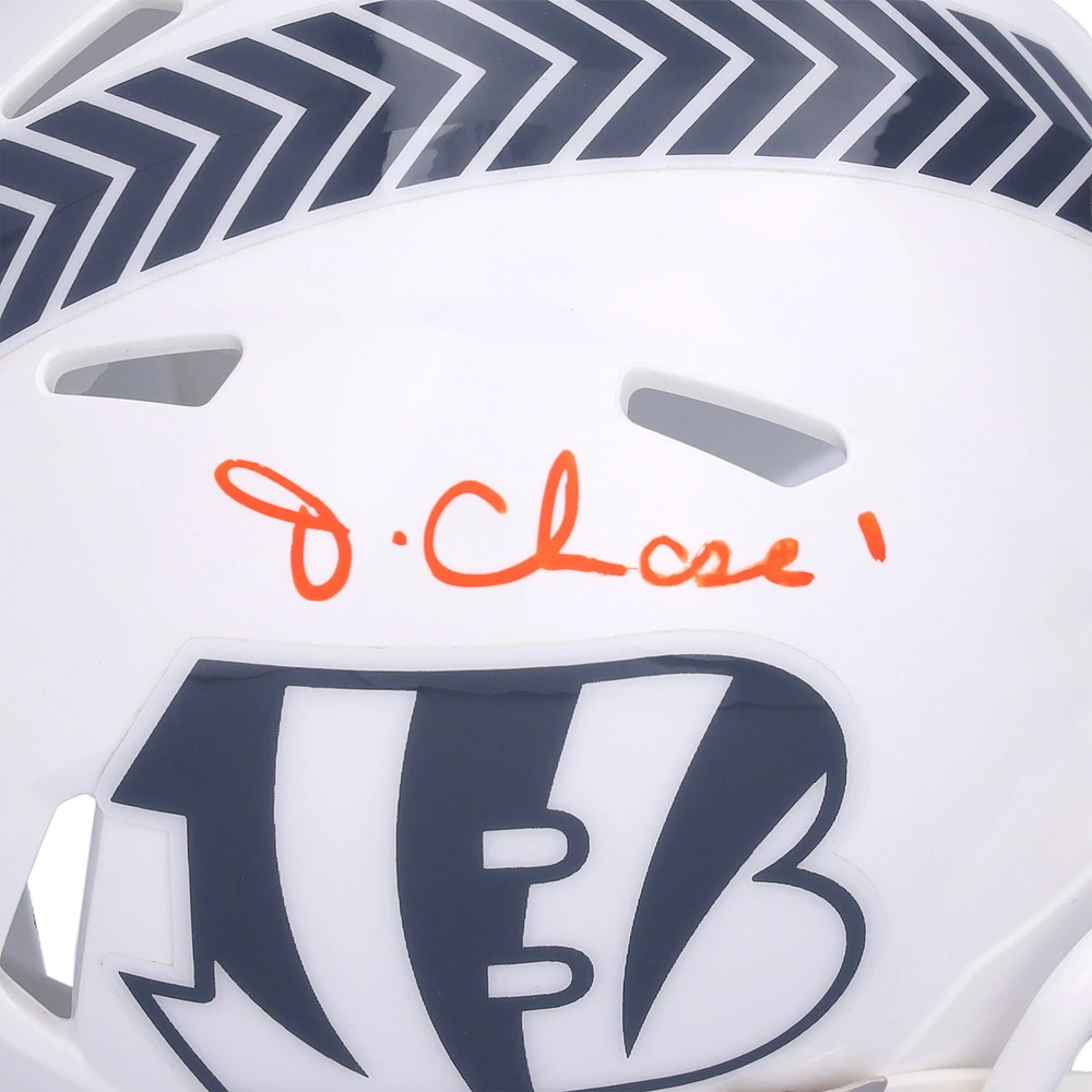 Ja'Marr Chase Cincinnati Bengals Autographed Riddell 2024 Salute To Service Speed Mini Helmet 