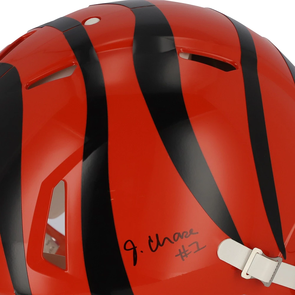 Casque authentique Riddell Speed ​​autographié par Ja'Marr Chase des Cincinnati Bengals