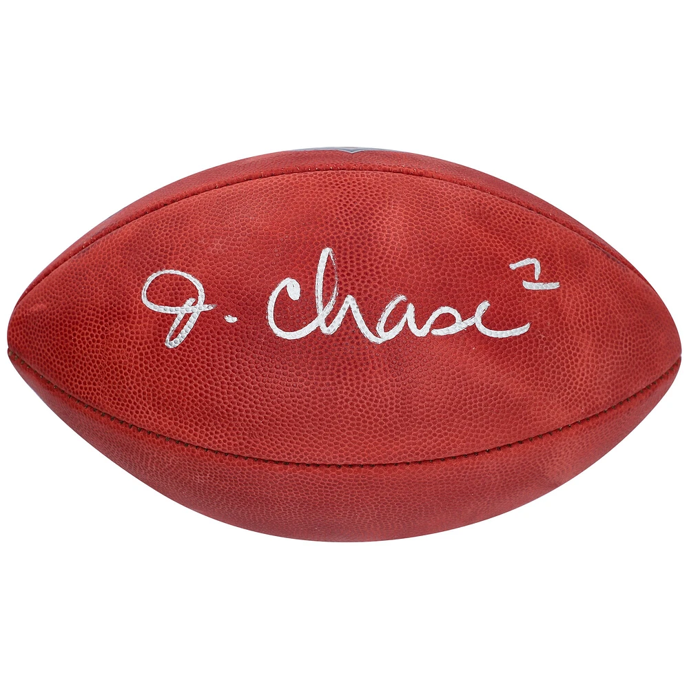 Ballon de football professionnel en couleur signé Wilson Duke par Ja'Marr Chase des Bengals de Cincinnati